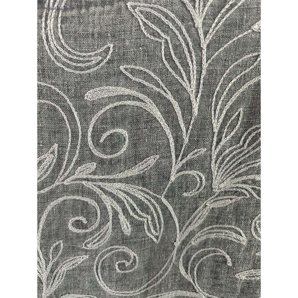 Lina Tomei 100% Linen Embroidered Shift Dress Women’s M Gray Made Italy - Picture 12 of 12